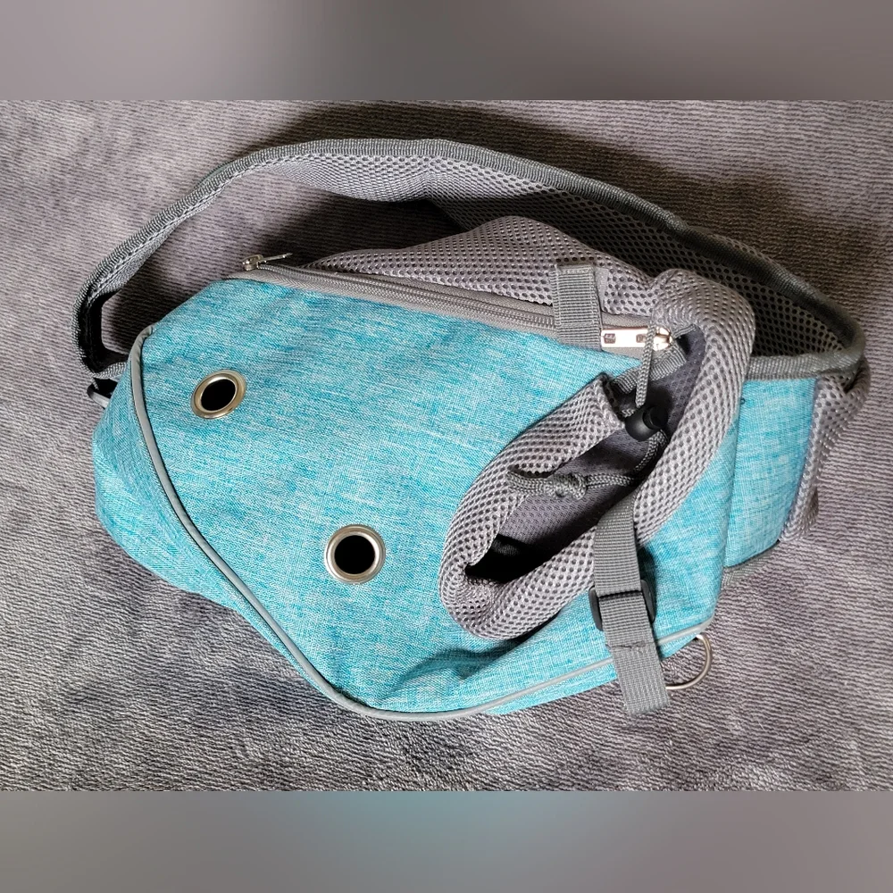 PetAmi Tiffany Blue and Gray Pet Dog Cat Sling Carrier NWOT Sz Small Up To 5lbs - Picture 11 of 14